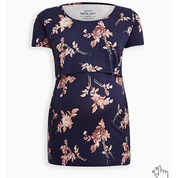 2\$30 🎉Host Pick🎉 NWT TORRID MATERNITY NURSING TOP - SUPER SOFT NAVY - Picture 2 of 6
